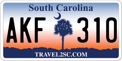 SC license plate AKF310