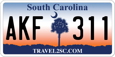 SC license plate AKF311