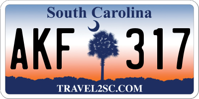 SC license plate AKF317