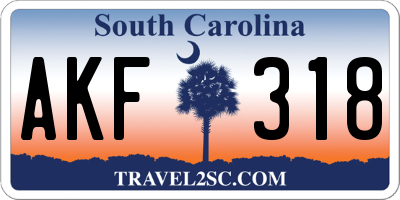 SC license plate AKF318
