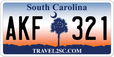 SC license plate AKF321