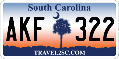 SC license plate AKF322