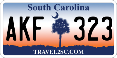 SC license plate AKF323