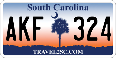 SC license plate AKF324