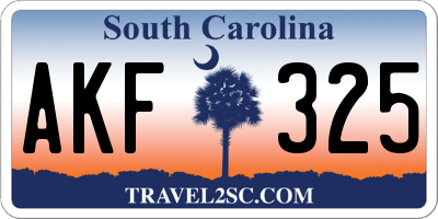 SC license plate AKF325