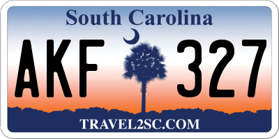 SC license plate AKF327