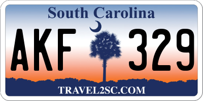 SC license plate AKF329