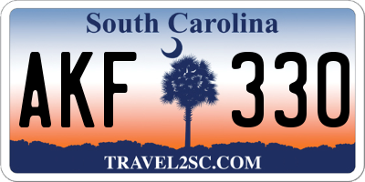 SC license plate AKF330