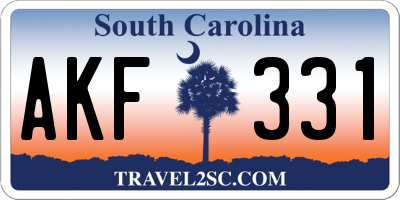 SC license plate AKF331