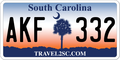 SC license plate AKF332