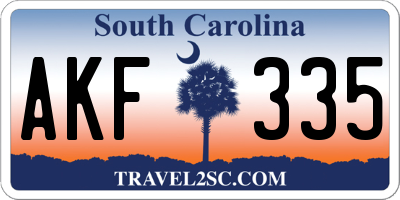 SC license plate AKF335