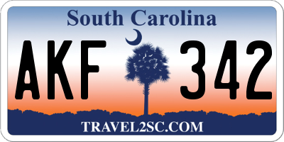 SC license plate AKF342