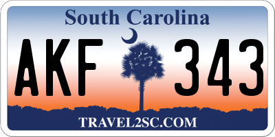 SC license plate AKF343