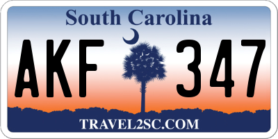 SC license plate AKF347