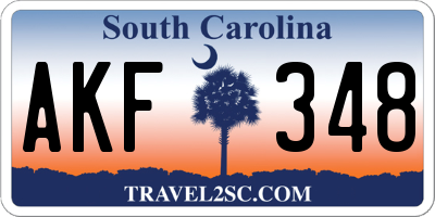 SC license plate AKF348