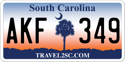 SC license plate AKF349