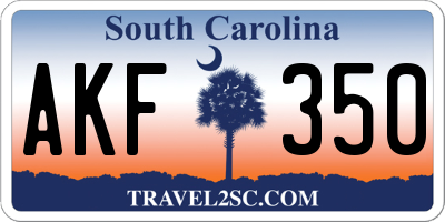 SC license plate AKF350