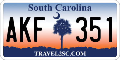 SC license plate AKF351