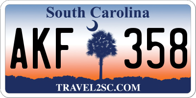 SC license plate AKF358