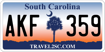 SC license plate AKF359