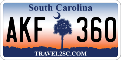 SC license plate AKF360