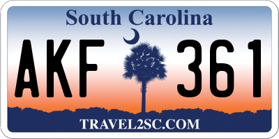 SC license plate AKF361