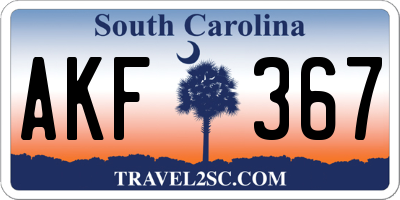 SC license plate AKF367