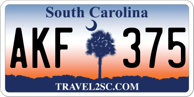 SC license plate AKF375