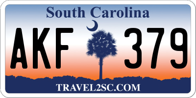 SC license plate AKF379