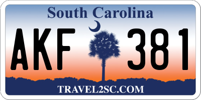 SC license plate AKF381