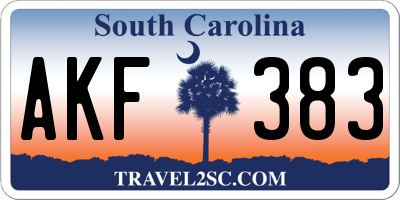 SC license plate AKF383