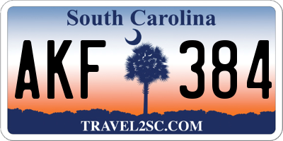 SC license plate AKF384