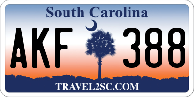SC license plate AKF388