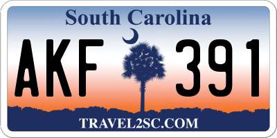 SC license plate AKF391