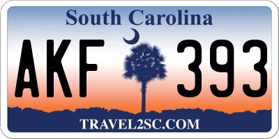 SC license plate AKF393