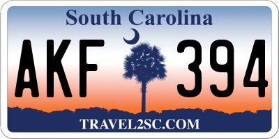 SC license plate AKF394