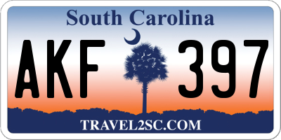 SC license plate AKF397