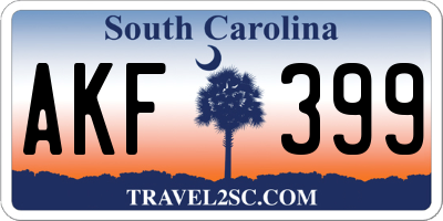 SC license plate AKF399