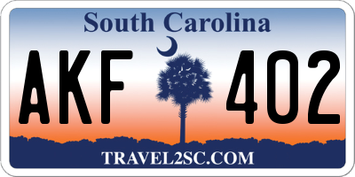 SC license plate AKF402