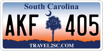 SC license plate AKF405