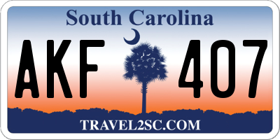 SC license plate AKF407