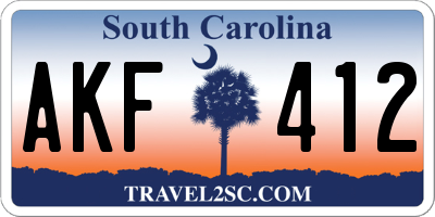 SC license plate AKF412