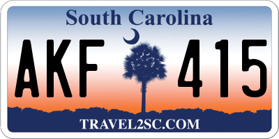 SC license plate AKF415