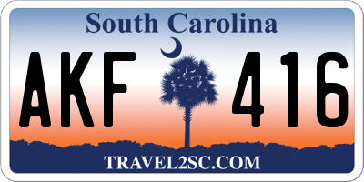 SC license plate AKF416