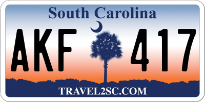 SC license plate AKF417