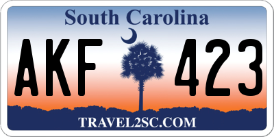 SC license plate AKF423