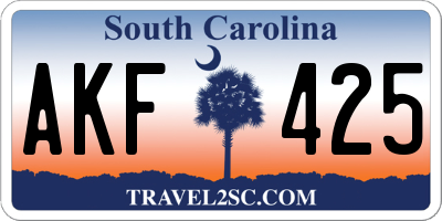 SC license plate AKF425