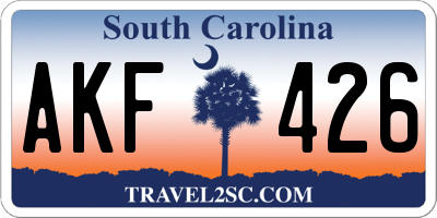SC license plate AKF426