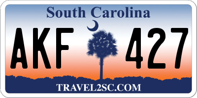 SC license plate AKF427
