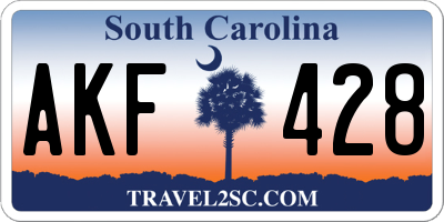 SC license plate AKF428